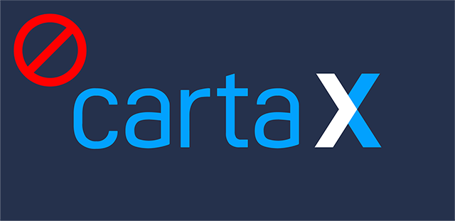 CartaX logotype misuse example #2